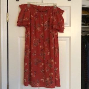 Orange off the shoulder sundress